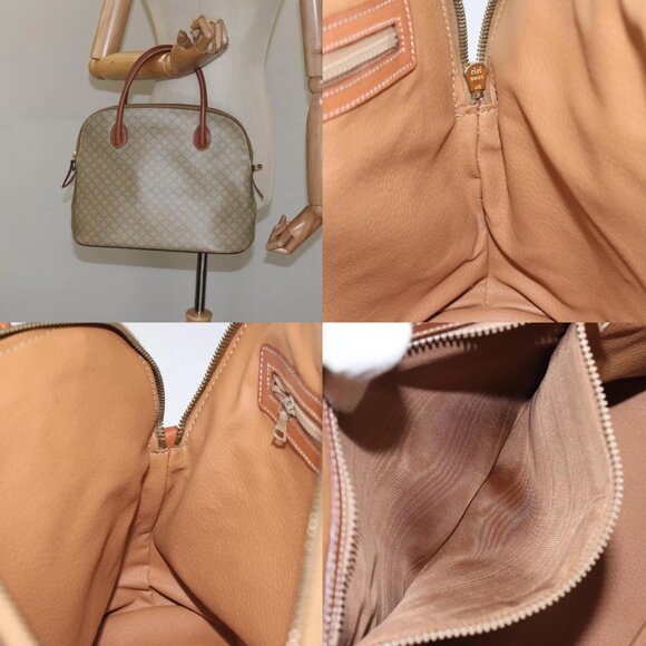 CELINE Macadam Canvas Hand Bag PVC Beige Gold Auth - Picture 16 of 16